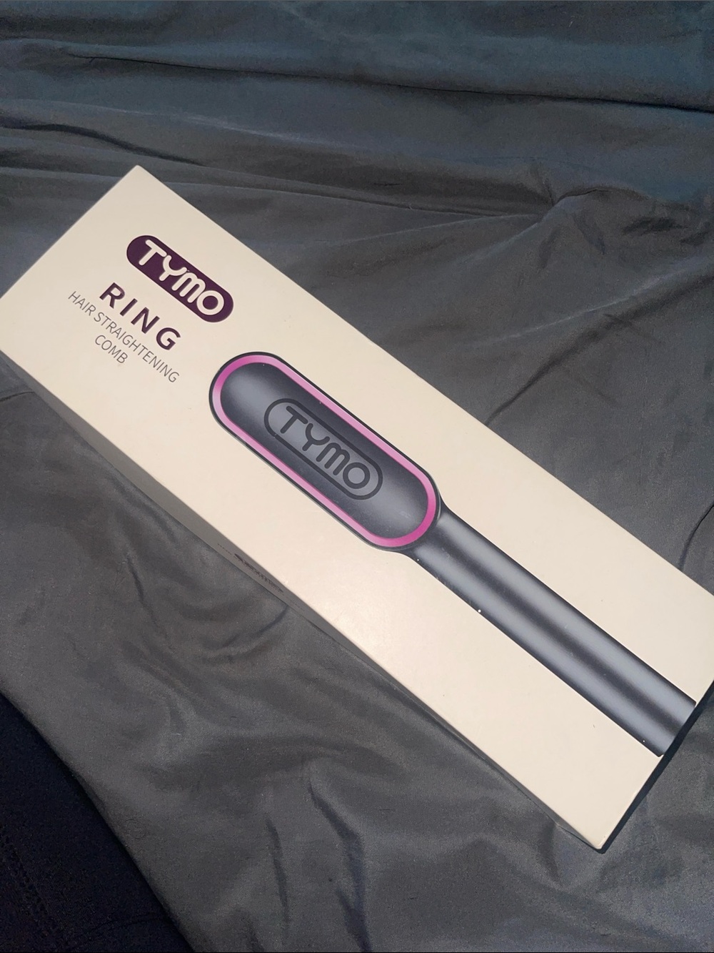 Tymo Ring Hair Straightening Comb - Gray with Pink Accent